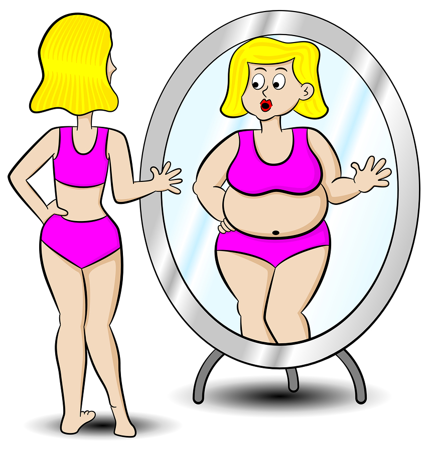Woman looking in the mirror